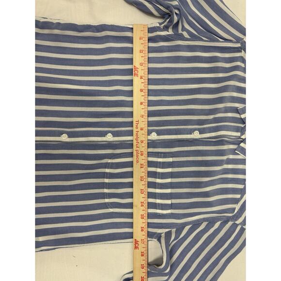 Rails Janelle Blouse Women's Size XS Button Front Long Sleeve Blue White Stripe - Picture 4 of 9